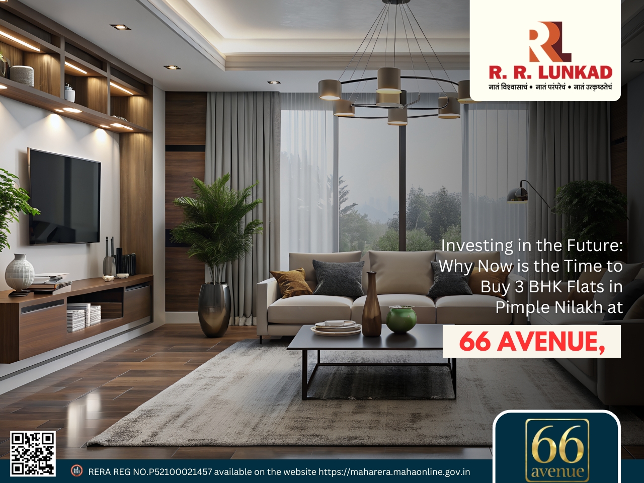 3 BHK Flats in Pimple Nilakh at 66 Avenue